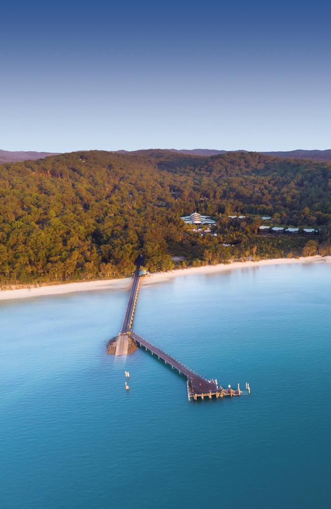 Kingfisher Bay Resort is nestled among the trees on the western side of K’gari. Picture: Supplied