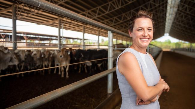 Opposition Leader Lia Finocchiaro and her team launch their Agriculture Policy for the 2020 election at the Berrimah Export Yards. Picture: Che Chorley