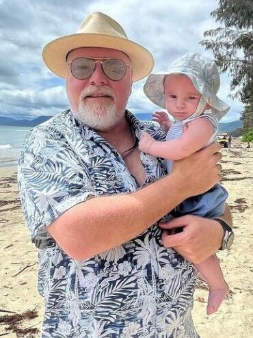 Kyle Sandilands and baby Otto.