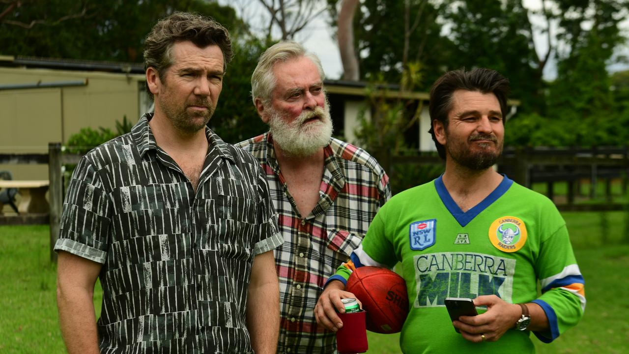 From left to right: Patrick Brammall, John Howard and Justin Rosniak star in Colin From Accounts Season 2.