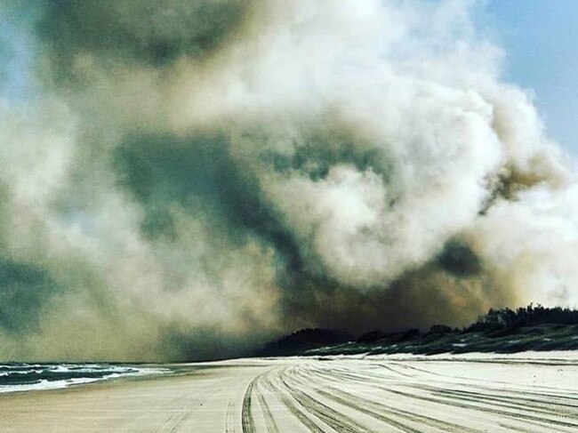 North Stradbroke Island bushfire burns