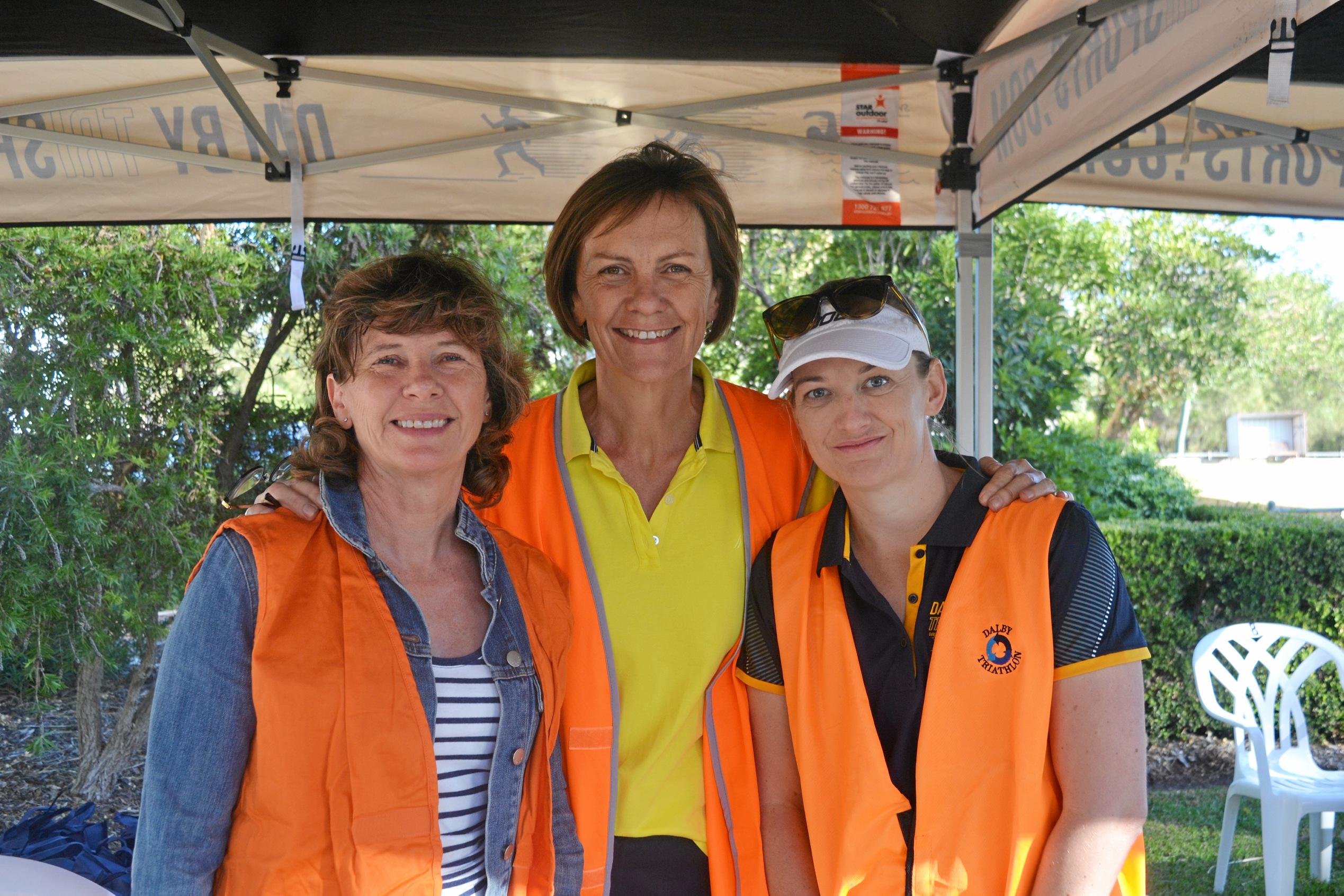 LOVELY VOLUNTEERS: Karen White, Kylie Downes, and Sarah Tate were just a few volunteers who helped the day run so smoothly. Picture: Meg Gannon