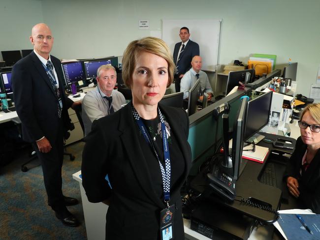 Organised Crime Gangs Group Superintendent Roger Lowe, Inspector Larissa Miller and their team which includes domestic violence co-ordinators. Picture: Liam Kidston