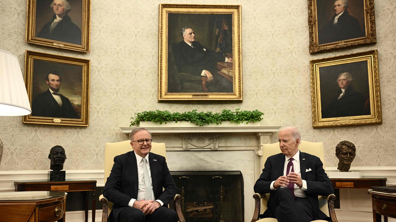 The US President Joe Biden held a bilateral meeting with Mr Anthony Albanese at the Oval Office. Photo: Brendan SMIALOWSKI / AFP