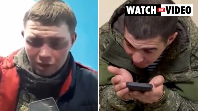 Captured Russian soldiers weep after surrendering in Ukraine