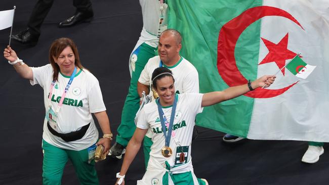 Imane Khelif left Paris as a gold medallist. Picture: Steph Chambers/Getty Images