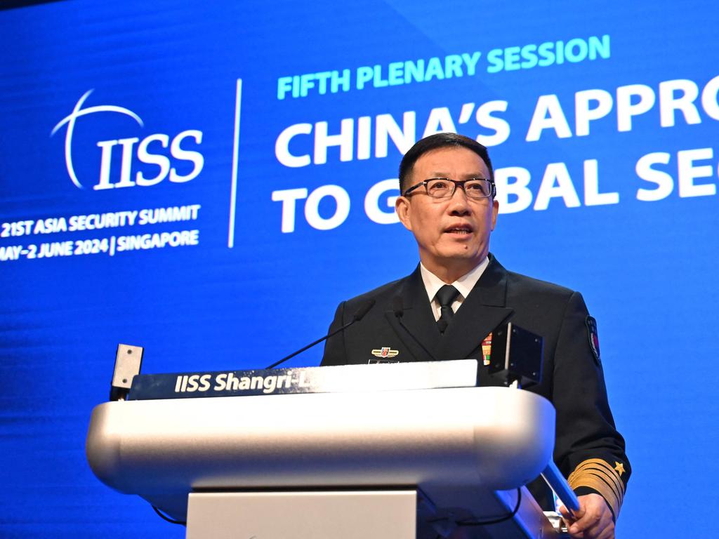 China's Defence Minister Dong Jun, speaking at the 2024 summit, skipped this year’s edition. Picture: Nhac Nguyen / AFP