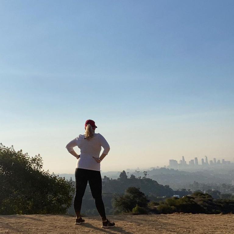 Rebel Wilson's early morning hike.