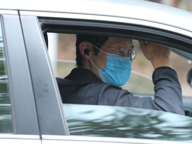 A man leaves the aged care facility in Sydney's north. Picture: Britta Campion