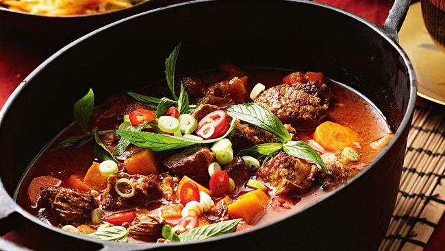 Korean braised beef with pumpkin. Picture: Guy Bailey