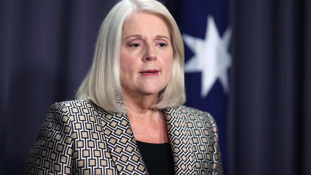 Minister for Home Affairs Karen Andrews spoke about the decision to pause the international border reopening. Picture: NCA NewsWire / Gary Ramage