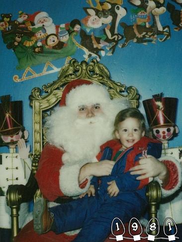 1981 ... Mike sits with Santa around the age of two. Picture: Martin Gray 