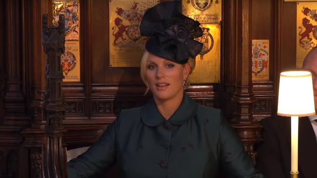 Zara Phillips was one of the guests who seemed to be bemused by the words from Rev Curry. (Pic: BBC)