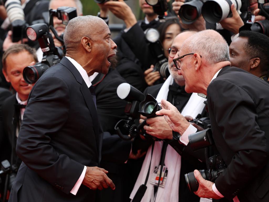 The man grabbed Washington’s arm while he was being greeted by A$AP Rocky, which appeared to set the actor off. Picture: Pascal Le Segretain/Getty Images