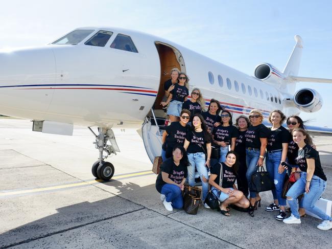 The bride-to-be’s closest friends were flown to Sydney in a private jet. Picture: Nathan Richter