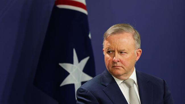 Anthony Albanese speaks today. Picture: Gaye Gerard/NCA NewsWire