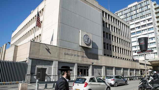 The US embassy branch in the Israeli coastal city of Tel Aviv. Picture: AFP