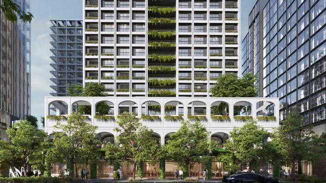 Artist's impression of Gurner development at the former Australia Post site on Grote St in Adelaide. Picture: Elenberg Fraser