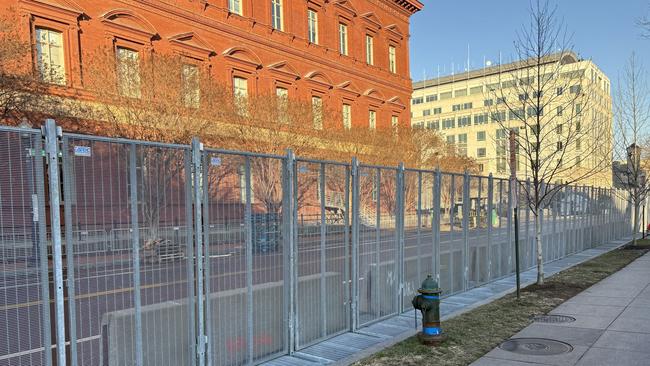 Miles of security fencing has been erected in DC. Picture: Benedict rook