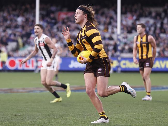 Jack Ginnivan was the centre of some controversy at the MCG on Saturday. Picture: Darrian Traynor/Getty Images/