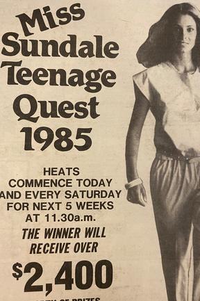 Miss Sundale Teenage Quest 1985. Advertisements from the Gold Coast Bulletin, July 1985