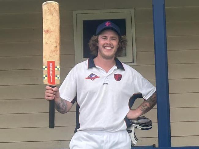 Aaron Toole hit a blistering double century. Picture: Portarlington CC