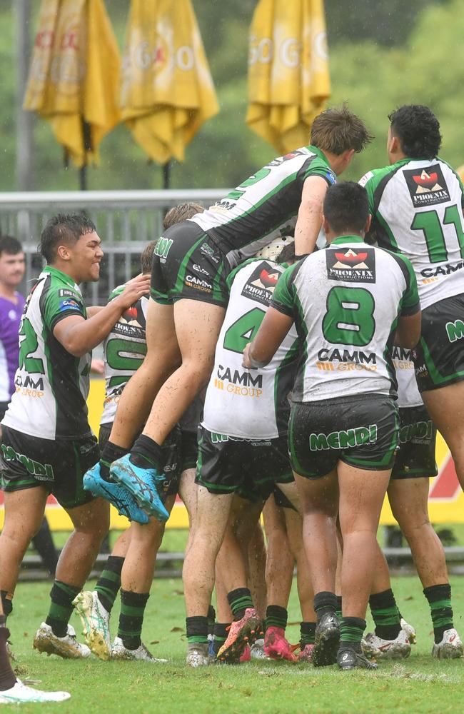 Townsville Blackhawks juniors against Mackay Cutters. U17 boys (Cyril Connell Cup) at Jack Manski Oval. Blackhawks try. Picture: Evan Morgan