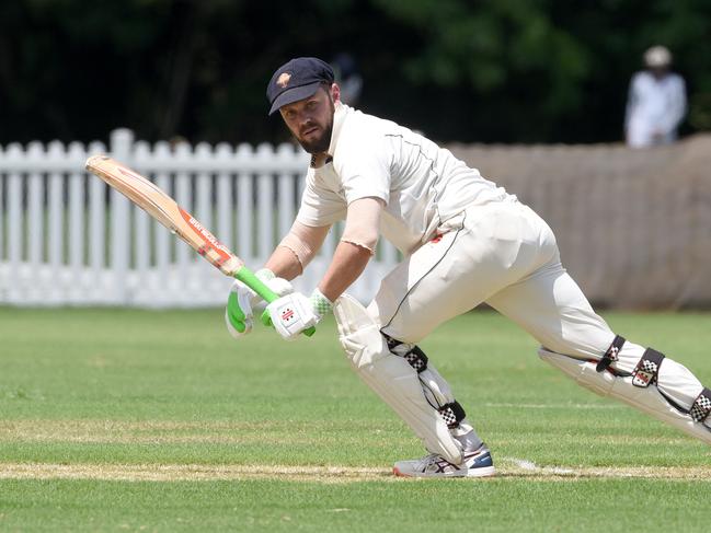 Kookaburra Cup cricket - Mudgeeraba Nerang vs. Surfers Paradise at Nerang RSL Oval. Mudgeeraba batsman Kevin Chapman. (Photo/Steve Holland)