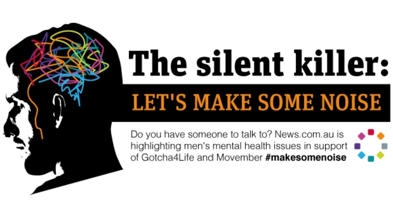 Graphic for news.com.au campaign The Silent Killer: Let's make some noise on men's mental health.