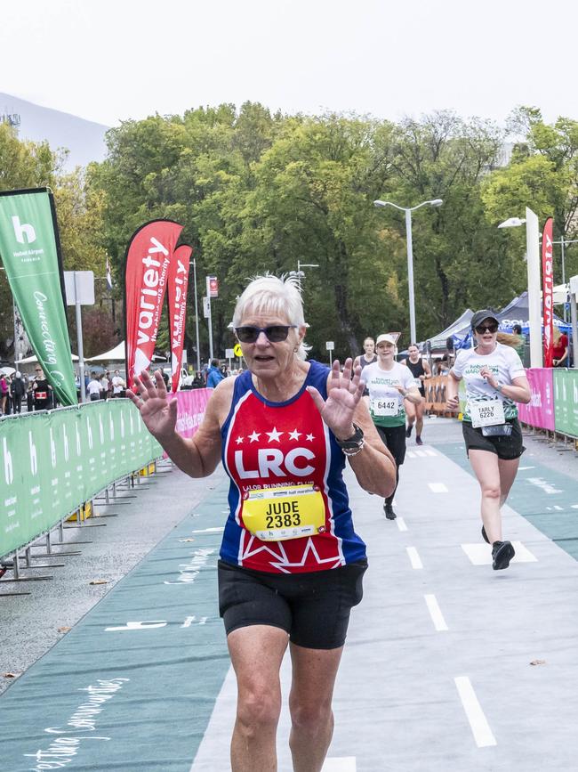 HOBART AIRPORT MARATHON 2024 Judith Clarke. Picture: Caroline Tan