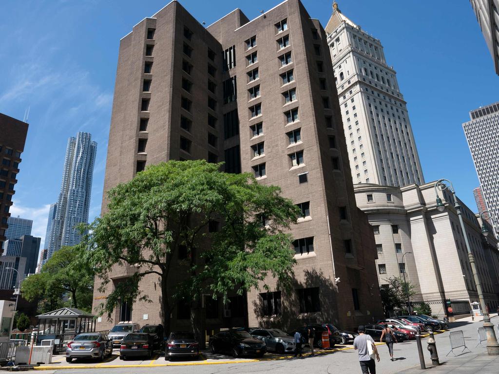The Metropolitan Correctional Center where financier Jeffrey Epstein was being held when he died. Two guards are now facing charges for not supervising him. Picture: AFP
