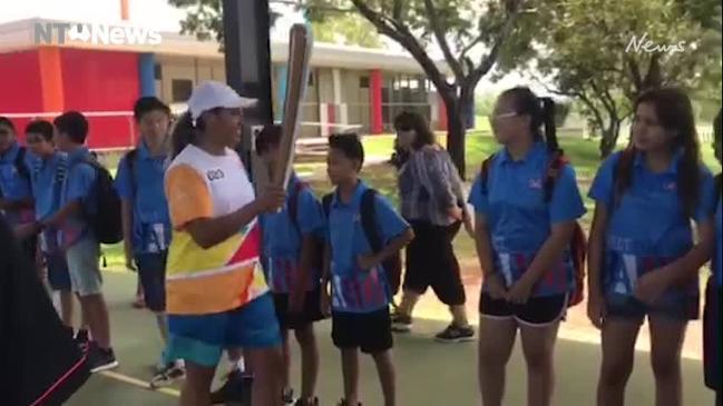 Jessica Mauboy runs in the 2018 Commonwealth Games Queen’s Baton Relay