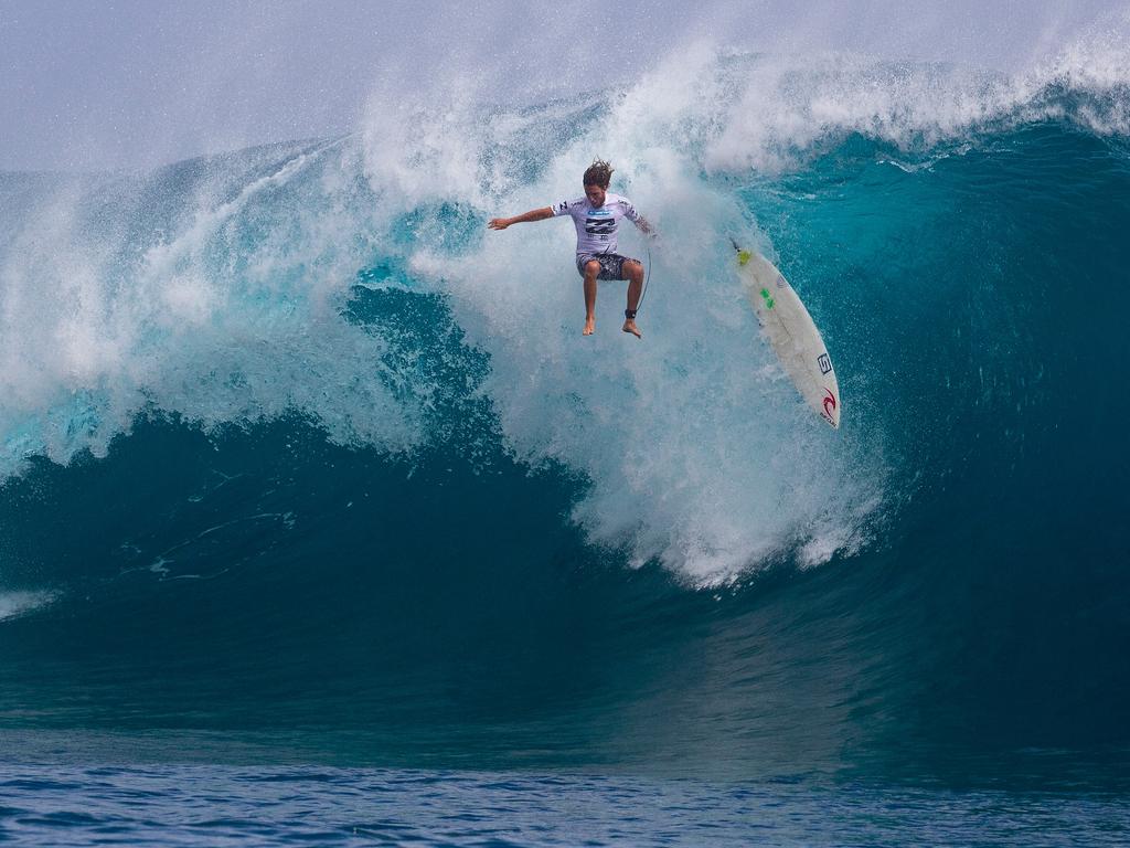 Matt Wilkinson wipes out at Teahupo'o in 2011. (Photo by Steve Robertson/ASP via Getty Images)