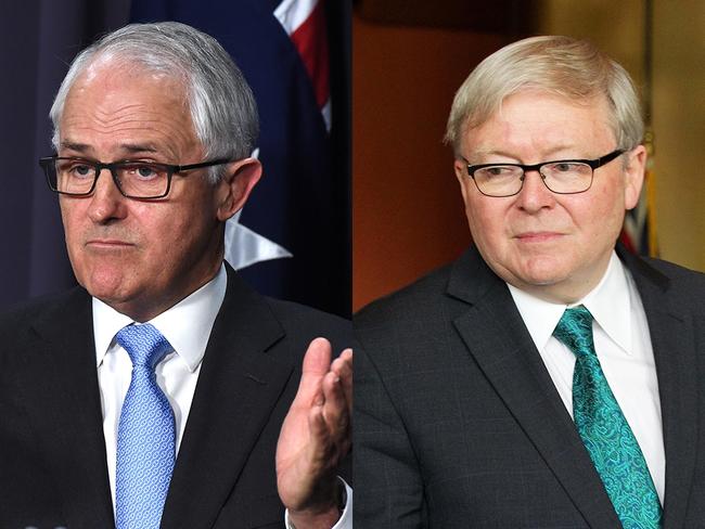 Malcolm Turnbull and Kevin Rudd.