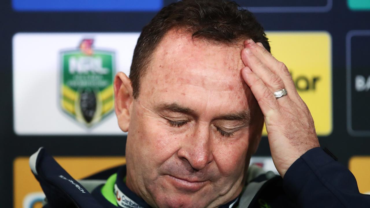 Raiders coach Ricky Stuart has been known to lose it