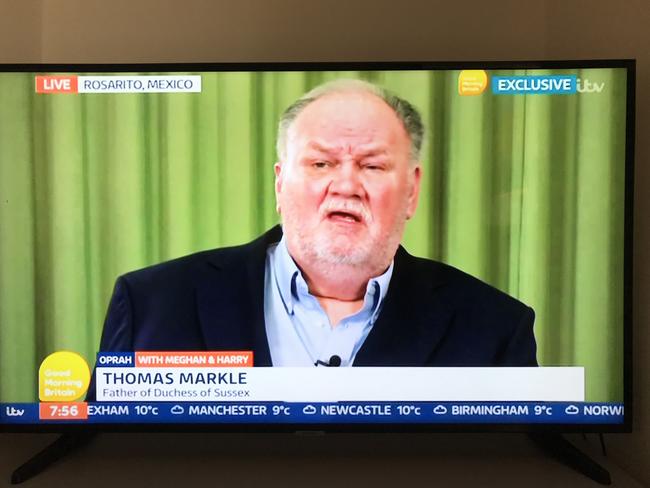 Thomas Markle is estranged from his famous daughter. Picture: ITV