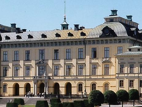 Statues at the front of Drottningholm Palace, home of the Swedish royal family, are regularly cleaned by hand, in Stockholm, Sweden.