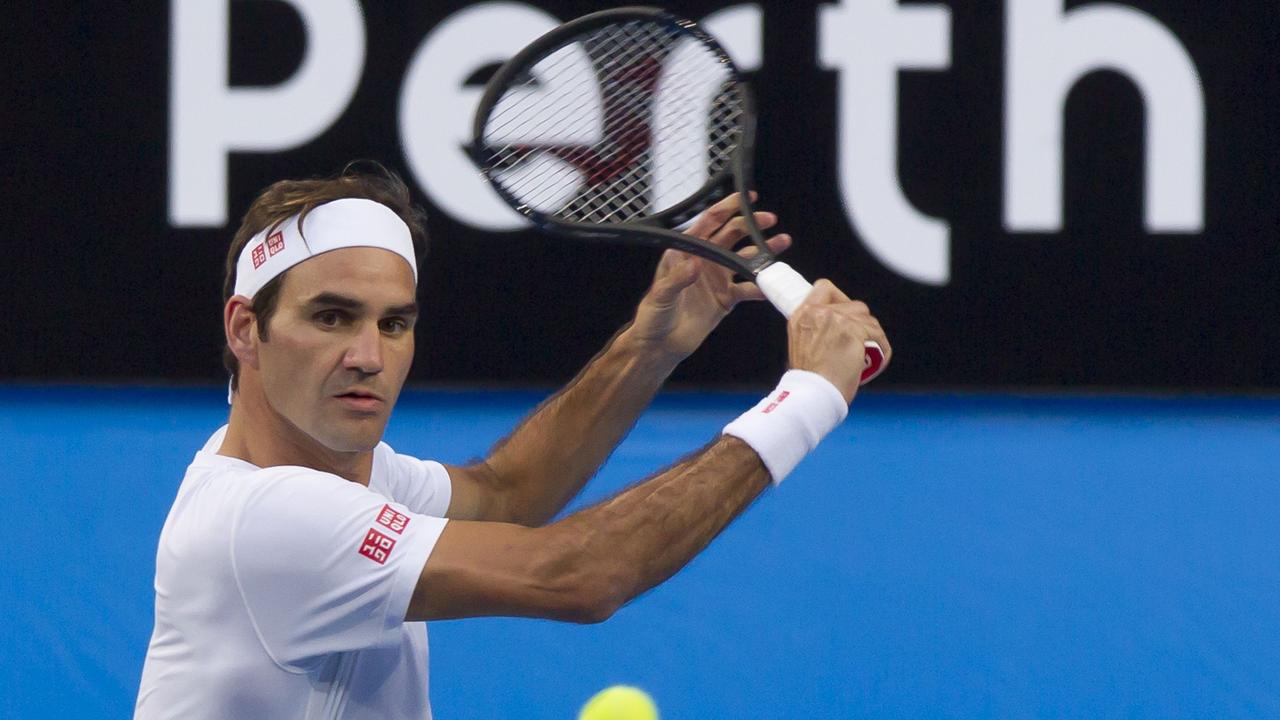 Roger Federer begins his 2019 season in Perth at the Hopman Cup. (Photo by Tony Ashby/AFP)