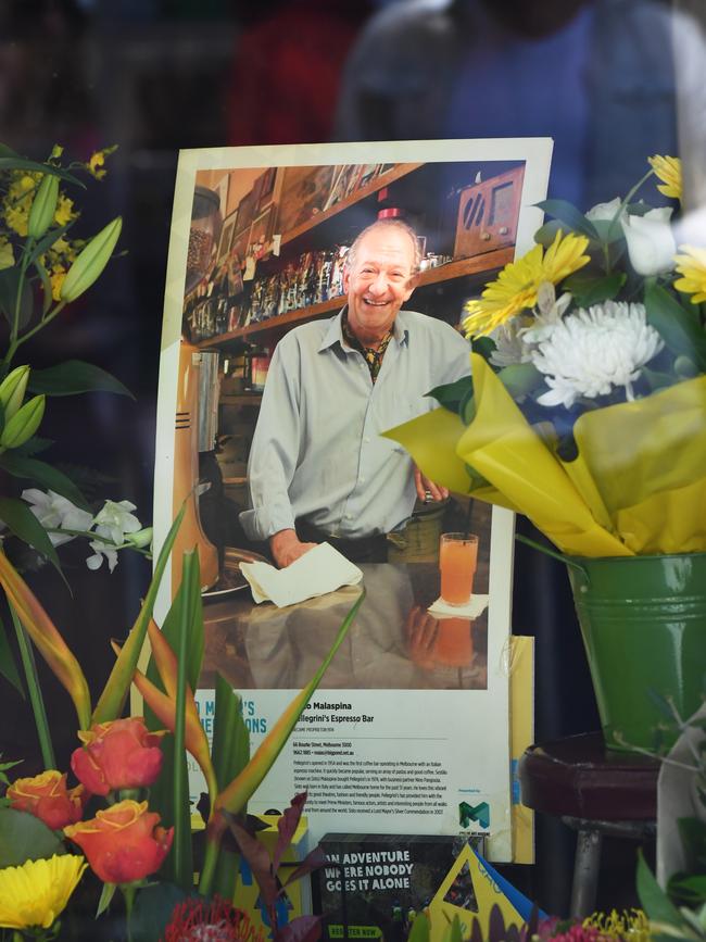 Tributes left at the cafe. Picture: AAP Image/James Ross