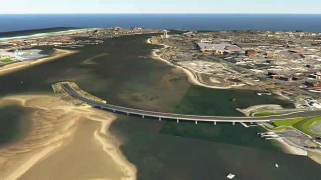 Artist impression of the proposed "Brunnel" Hybrid bridge-tunnel which was considered to assist in traffic movement for the ASF development.