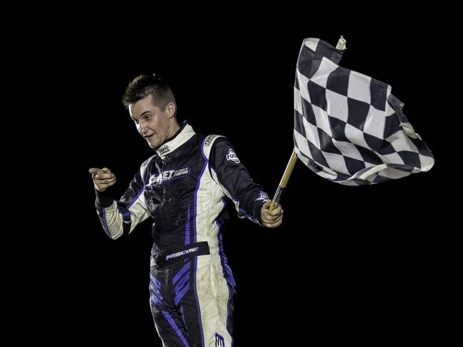 Ipswich super sedan driver Brad Pascoe reigned supreme in the Sue Hawkings Memorial Harbour City Hustle, collecting the $20,000 first prize. Photo: New Light Media