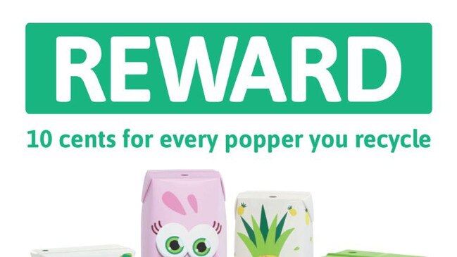 Queensland's Containers for Change recycling scheme has no capacity to recycle poppers – made from liquid paperboard – despite paying consumers nearly $13m to return 130 million of the containers since late 2018