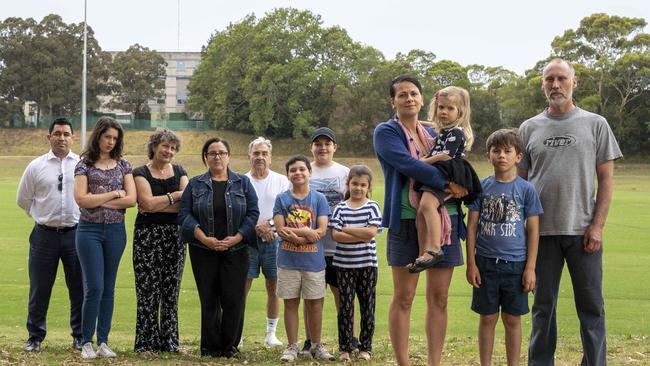 Members of the Ashbury Community Group at the oval where the development will tower over. Picture: Matthew Vasilescu