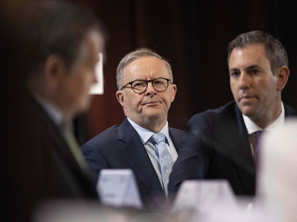 Prime Minister Anthony Albanese and Treasurer Jim Chalmers at the summit. Picture: NCA NewsWire / Gary Ramage