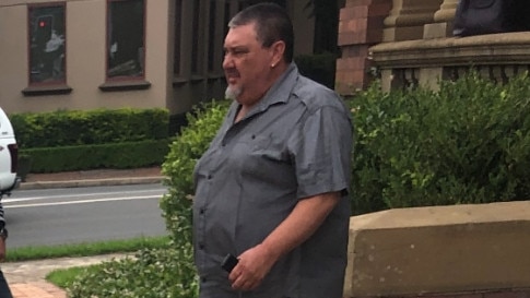 Darren Ware leaving Maitland Local Court accused of using a mobile phone to share child abuse material online. Picture: Amy Ziniak