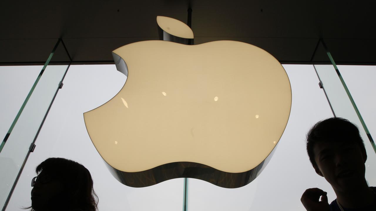 An Apple logo displayed at one of the company’s six retail stores in Hong Kong.