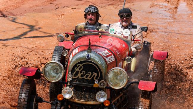 Birtles and Bean pictured to the north of Daly Waters, NT, while on their Globe trotting adventure. ,  PHOTOGRAPHS BY NIGEL WRIGHT. January 2025