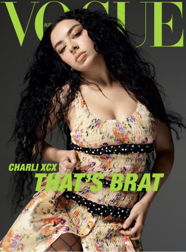 Vogue cover featuring British pop star Charli XCX. Picture: Amy Troost for Vogue Australia.