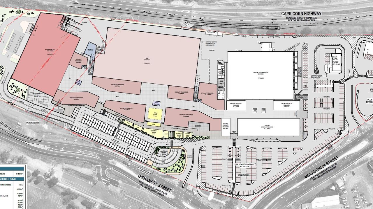Site plan of the new proposed stages for Gracemere Shoppingworld.