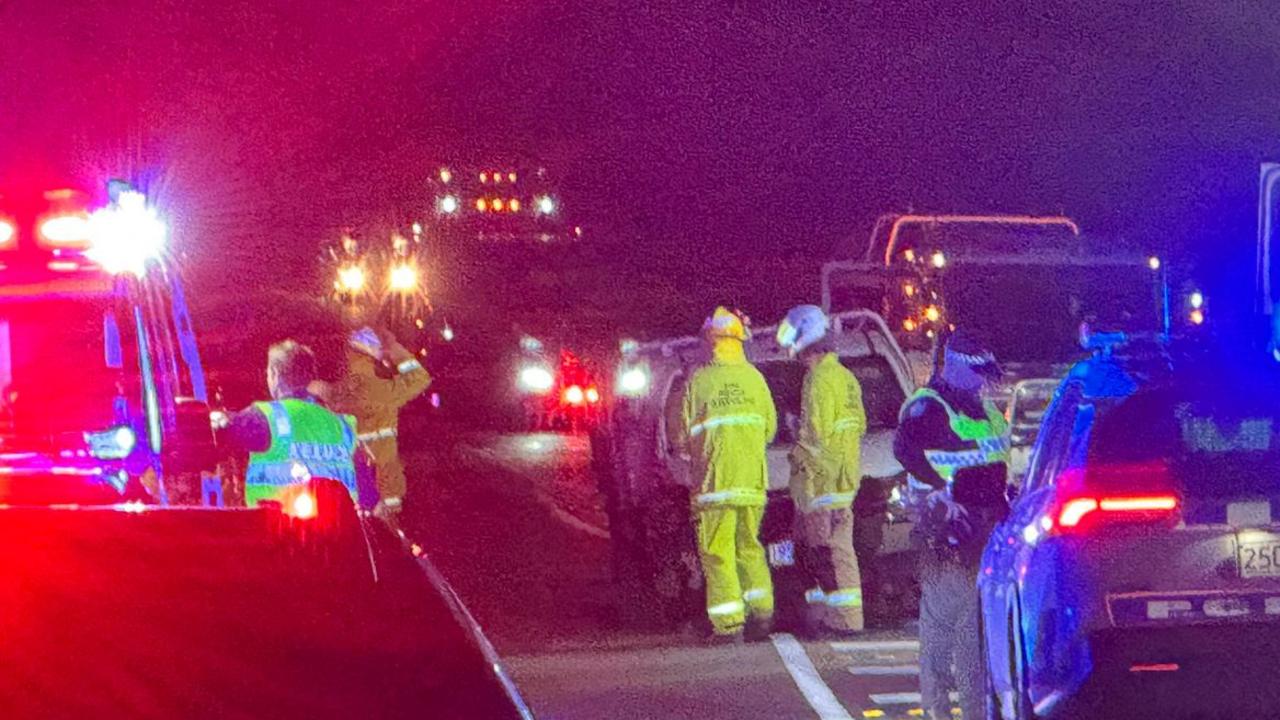 Two people have been taken to Bundaberg Hospital after a two-car crash on the outskirts of the city which left one of them trapped.